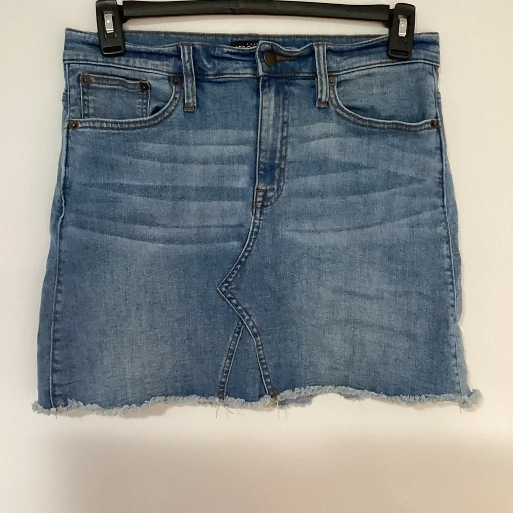 J. Crew Mercantile Raw Hem Jean Skirt